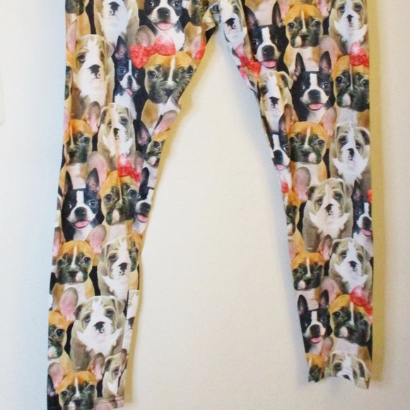 Justice Active Girls Dog Puppy Leggings Black/Multi-color, Stretch, Size 16 Plus - Picture 3 of 10